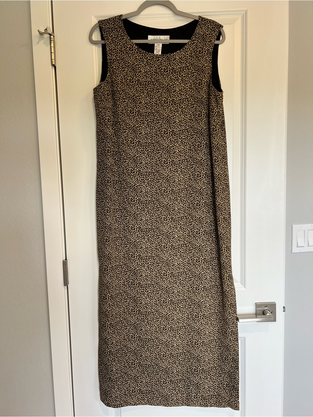 90s Grunge Abstract Leopard-Inspired Sleeveless Midi/Maxi Dress Size 14